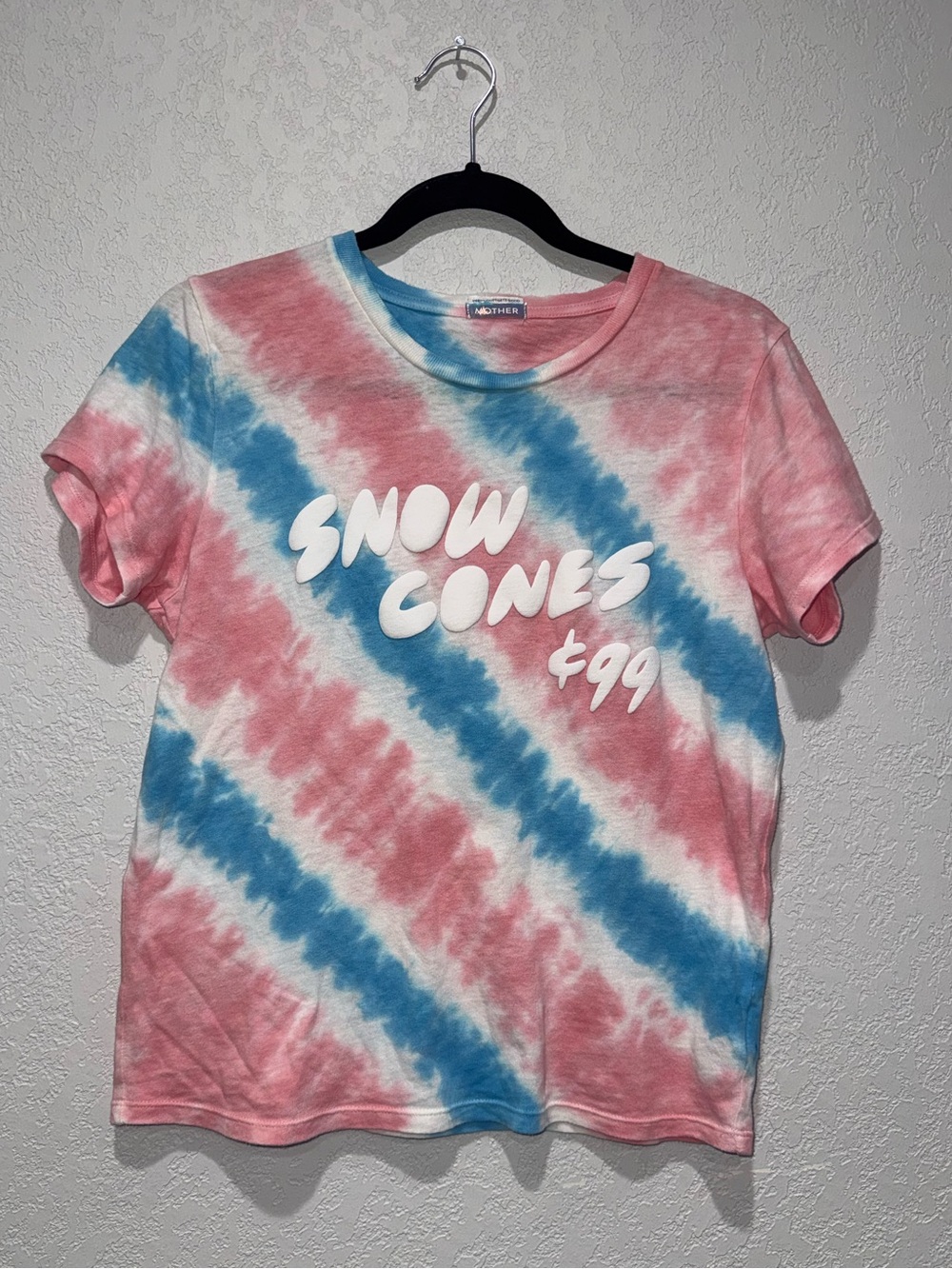 MOTHER Lil Goodie Goodie Snow Cone Tee Pink, Blue & White Tie-Dye